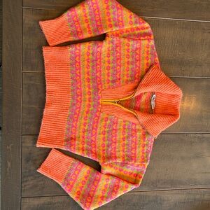 Zara Halfzip neon sweater